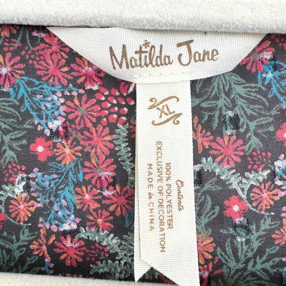 Matilda Jane Womens Carol Blouse Top Size XL Embroidered Floral Flowy Red - Picture 3 of 8